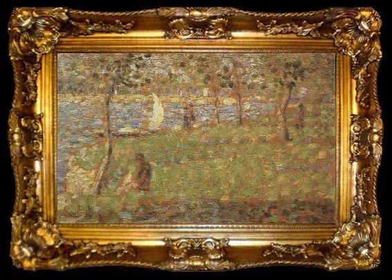 framed  Georges Seurat The Grand Jatte of Sunday afternoon, ta009-2